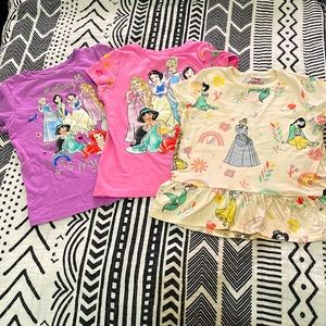 3 Disney Princess tops, size 5 girls.
